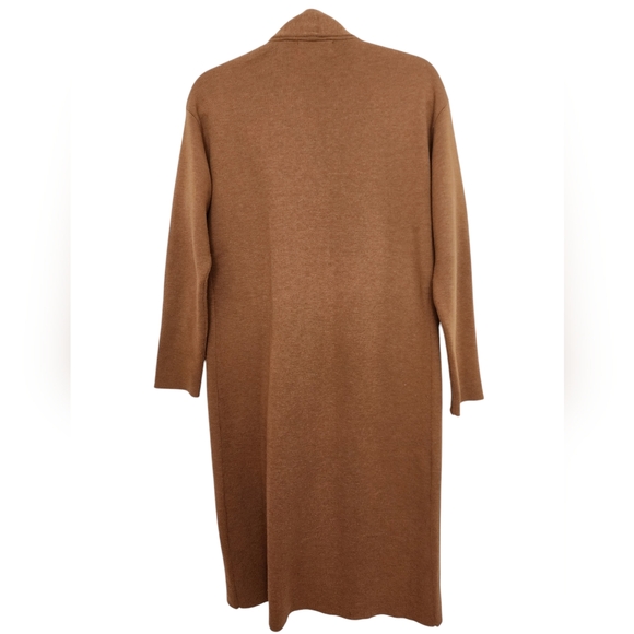 Magaschoni Tan Gray Open Front Knit Duster Coat SZ Medium - Picture 2 of 7